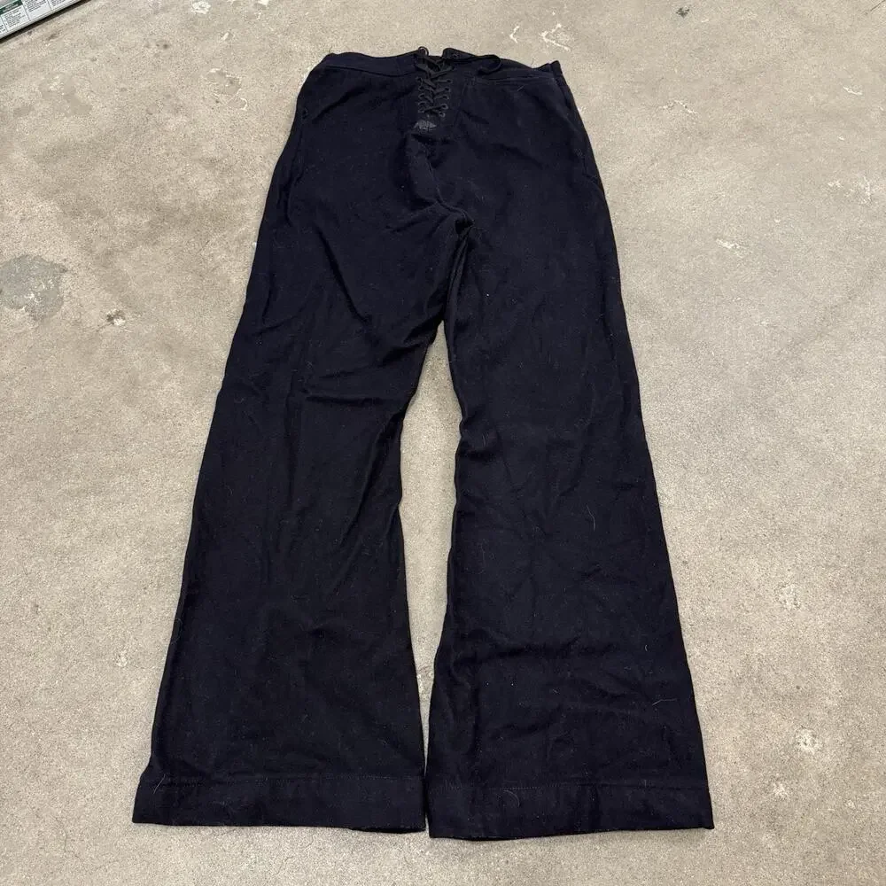 VINTAGE 60s WOOL U.S NAVY SAILOR WW2 BUTTON FRONT BELL BOTTOM PANTS SIZE 28x28.5